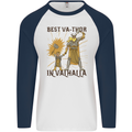 Best Va Thor in Valhalla Viking Fathers Day Mens L/S Baseball T-Shirt White/Navy Blue