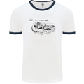 Dinghy Rapids White Water Rafting Whitewater Mens Ringer T-Shirt White/Navy Blue