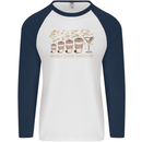 Weekly Coffee To Alcohol Evolution Wine Mens L/S Baseball T-Shirt White/Navy Blue