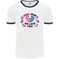 Pink or Blue New Baby Pregnancy Pregnant Mens Ringer T-Shirt White/Navy Blue