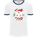 Torn Burundi Flag Burundians Day Football Mens Ringer T-Shirt White/Navy Blue