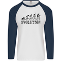 Fireman Evolution Mens L/S Baseball T-Shirt White/Navy Blue