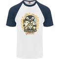 Dungeons & Panda Bears Role Play Games RPG Mens S/S Baseball T-Shirt White/Navy Blue