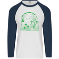 Climate Change Keep the Planet Clean Mens L/S Baseball T-Shirt White/Navy Blue