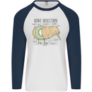 Funny Kiwi Fruit Bird Disection Mens L/S Baseball T-Shirt White/Navy Blue