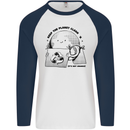 Funny Climate Change Keep the Planet Clean Mens L/S Baseball T-Shirt White/Navy Blue