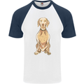 A Hungarian Vizsla Posing Dog Mens S/S Baseball T-Shirt White/Navy Blue