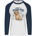 Shar Pei Anatomy Funny Dog Mens L/S Baseball T-Shirt White/Navy Blue