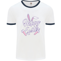 Happy Easter Cool Rabbit Ears and Feet Mens Ringer T-Shirt White/Navy Blue