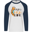 Sorry I'm Late My Alaskan Was Sitting On Me Mens L/S Baseball T-Shirt White/Navy Blue