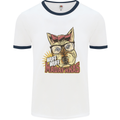 Wuff Wuff Madafacas Funny Dog Mens Ringer T-Shirt White/Navy Blue