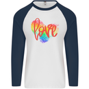 LGBT Love Gay Pride Day Awareness Mens L/S Baseball T-Shirt White/Navy Blue