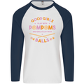 Bad Girls Play With Pool Balls 9-Ball Mens L/S Baseball T-Shirt White/Navy Blue