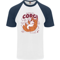 The Anatomy of a Corgi Dog Mens S/S Baseball T-Shirt White/Navy Blue