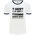 Funny Tyrannosaurus Rex Dinosaur T-Rex Mens Ringer T-Shirt White/Navy Blue