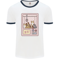 Kawaii Dog Machine Puppy Mens Ringer T-Shirt White/Navy Blue