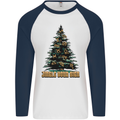 Jingle Your Star Sign Funny Christmas Xmas Mens L/S Baseball T-Shirt White/Navy Blue