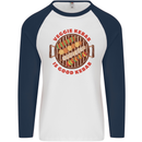 Veggie Kebab Vegetarian Vegan BBQ Mens L/S Baseball T-Shirt White/Navy Blue