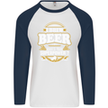 I Brew Beer What's Your Superpower? Alcohol Mens L/S Baseball T-Shirt White/Navy Blue