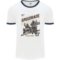 Speedrace Motorcycle Side Car Motorbike Mens Ringer T-Shirt White/Navy Blue