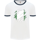 Torn Nigeria Flag Nigerian Day Football Mens Ringer T-Shirt White/Navy Blue