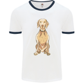 A Hungarian Vizsla Posing Dog Mens Ringer T-Shirt White/Navy Blue