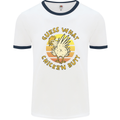 Guess What Chicken Butt Funny Farm Mens Ringer T-Shirt White/Navy Blue