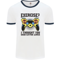 Gaming I Thought Said Extra Lives Gamer Mens Ringer T-Shirt White/Navy Blue