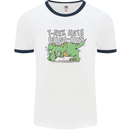 T-Rex Hates Pushups Dinosaur Funny Mens Ringer T-Shirt White/Navy Blue