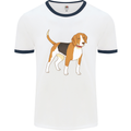 A Beagle Small Scent Hound Dog Mens Ringer T-Shirt White/Navy Blue