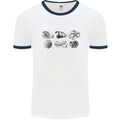 Fossil Set Palaeontologist Palaeontology Mens Ringer T-Shirt White/Navy Blue