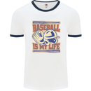Baseball is My Life Mens Ringer T-Shirt White/Navy Blue