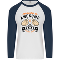 This Is What an Awesome Dad Mens L/S Baseball T-Shirt White/Navy Blue