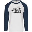 Rhino Ecology Rhinoceroses Mens L/S Baseball T-Shirt White/Navy Blue