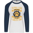 The More I Like My Dog Funny Mens L/S Baseball T-Shirt White/Navy Blue