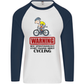 May Start Talking About Cycling Cyclist Mens L/S Baseball T-Shirt White/Navy Blue