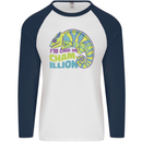 Im One in a Chamillion Funny Chameleon Mens L/S Baseball T-Shirt White/Navy Blue