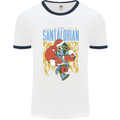 Santalorian Funny Christmas Parody Xmas Mens Ringer T-Shirt White/Navy Blue