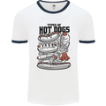 Types of Hot Dogs Funny Fast Food Mens Ringer T-Shirt White/Navy Blue