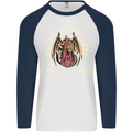 Dragons Rulers of the Earth Fantasy RPG Mens L/S Baseball T-Shirt White/Navy Blue