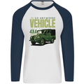 The Go Anywhere Vehicle 4X4 Off Roading Mens L/S Baseball T-Shirt White/Navy Blue