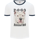 A Dogo Argentino Dog Mens Ringer T-Shirt White/Navy Blue