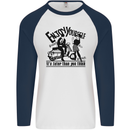 2Tone Enjoy Yourself 2 Tone SKA Music Mens L/S Baseball T-Shirt White/Navy Blue