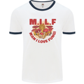 MILF Man I Love Fungi Mycology Foraging Mens Ringer T-Shirt White/Navy Blue