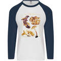 Mushroom Species Mycology Foraging Mens L/S Baseball T-Shirt White/Navy Blue