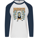 Prost German Oktoberfest Beer Mens L/S Baseball T-Shirt White/Navy Blue