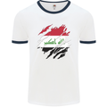 Torn Iraq Flag Iraqi Day Football Mens Ringer T-Shirt White/Navy Blue