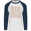 Gemini Faces Star Sign Astrological Zodiac Mens L/S Baseball T-Shirt White/Navy Blue