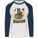 I'm a Duckja Funny Duck Ninja Mens L/S Baseball T-Shirt White/Navy Blue