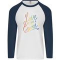 Love is Not a Crime LGBT Gay Awareness Mens L/S Baseball T-Shirt White/Navy Blue